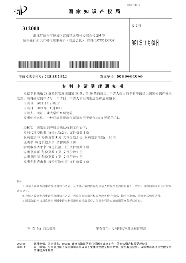发明专利-受理-一种好氧堆肥废气制氨水用于烟气SNCR脱硝的方法 - 副本.jpg
